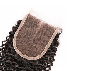 4x4 Kinky Curly 7A Brazilian Hair Lace Top Closure With Bleached Knots