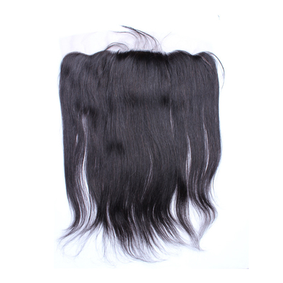 Black Brazilian Straight Silk Base Lace Frontals With Baby Hair Free Part