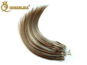18 Inch Silky Straight Micro Ring Cambodian Virgin Hair Extensions Highlighted Color