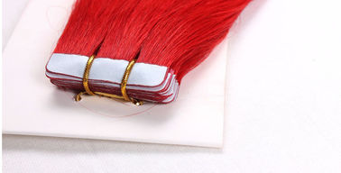Washable Straight Single Drawn Red Hair Extensions Human Hair 16-24 Inches