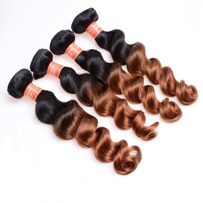 Soft And Silky Body Wave Ombre Human Hair Extensions Bright Brown Color