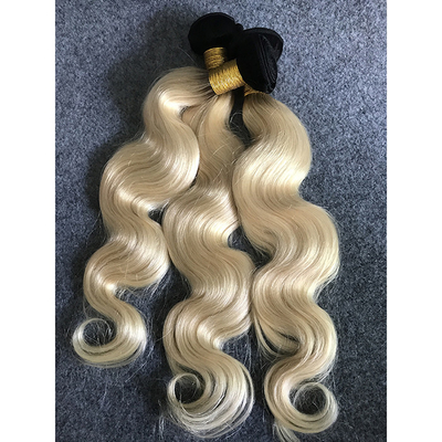 Long Ombre Human Hair Extensions Virgin Russian Hair Bundles With Ear To Ear 13"X4" Lace Frontal