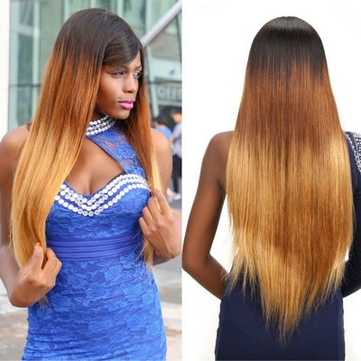 9A Grade Three Tone Ombre Human Hair Extensions Brazilian Straight Hair Bundles