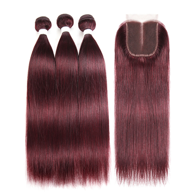 99J Color 100% Real Ombre Human Hair Extensions For Young Lady 8 Inch - 24 Inch