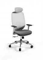 Grey Swivel Mesh Office Chair Executive Office Furniture PU Covered