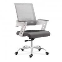 Grey Waterproof Office Swivel Chair Fixed Aluminum Chormplated Armrest
