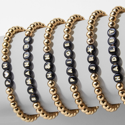 Customized Fashion Charm Handmade Beads Bracelets Initial Letter