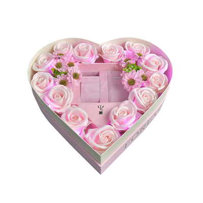 Pink Heart SPackaging Paper Ghaped Rose ift Box Lover Present