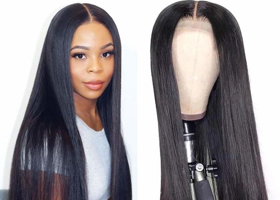 100% REAL HUMAN HAIR Bone Straight Lace Wig,Body Wave  Transparent Lace Wig