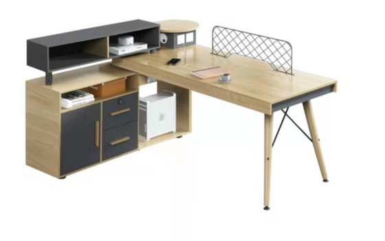 Staff Workstation Desk L Shape Wood Melamine Table Office Furniture