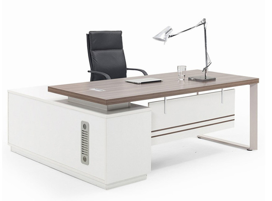 L Shaped Desk Set With Hutch Executive CEO Manager Desk Modern