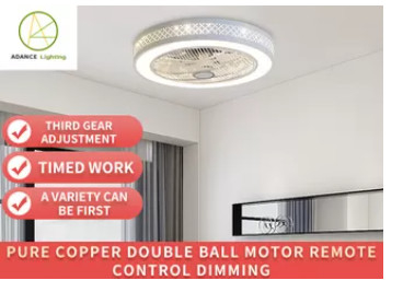 42 Inch Small Circular Ceiling Fan With Light 36W*2 60*60*28cm