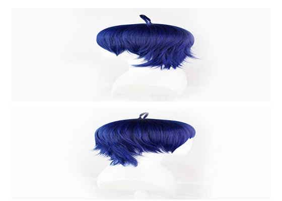 Blue Color Full Lace Remy Hair Wigs  With Deep Wave Curly Hair Extensions